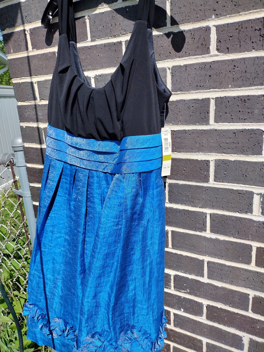 Black and Bright Blue Sleeveless Dress